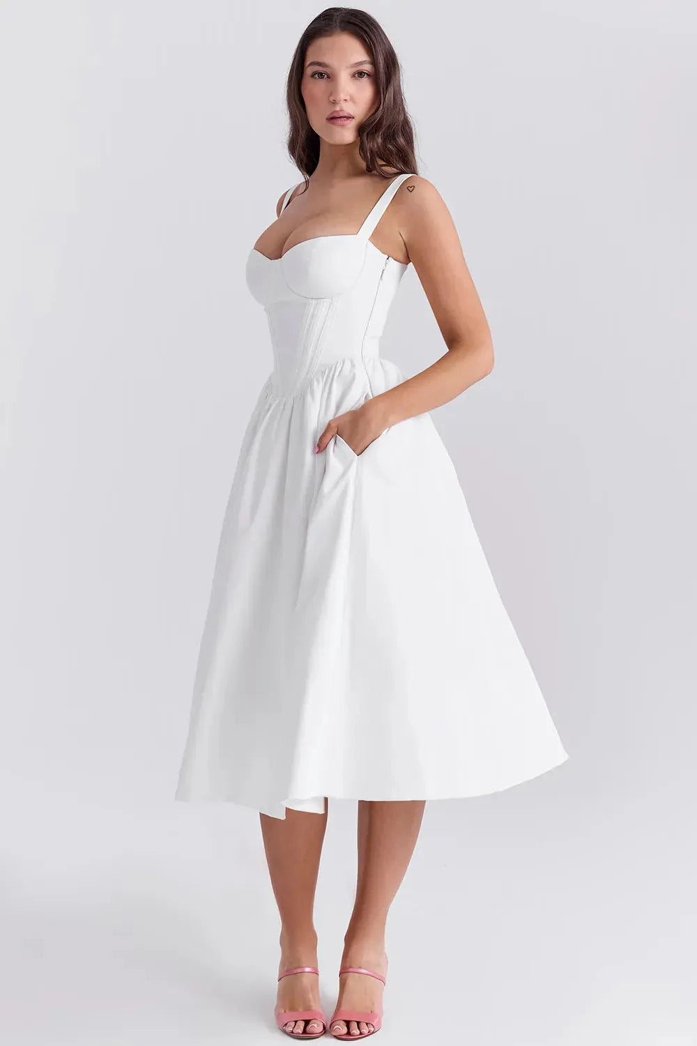 Vestido Midi Moldeador Blanco