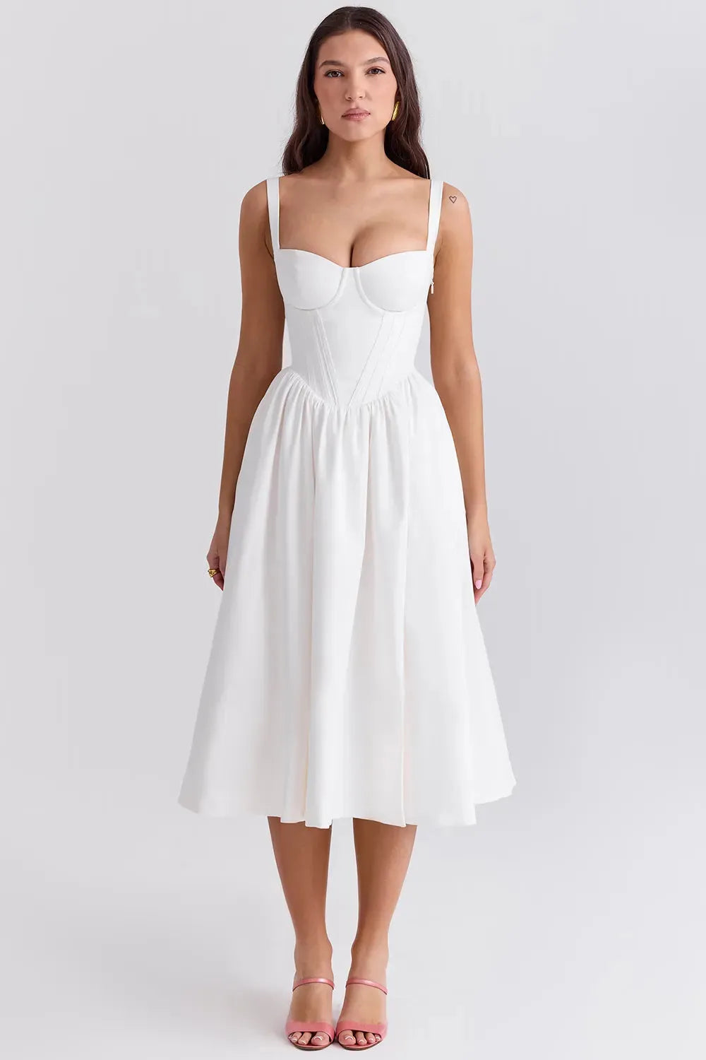 Vestido Midi Moldeador Blanco