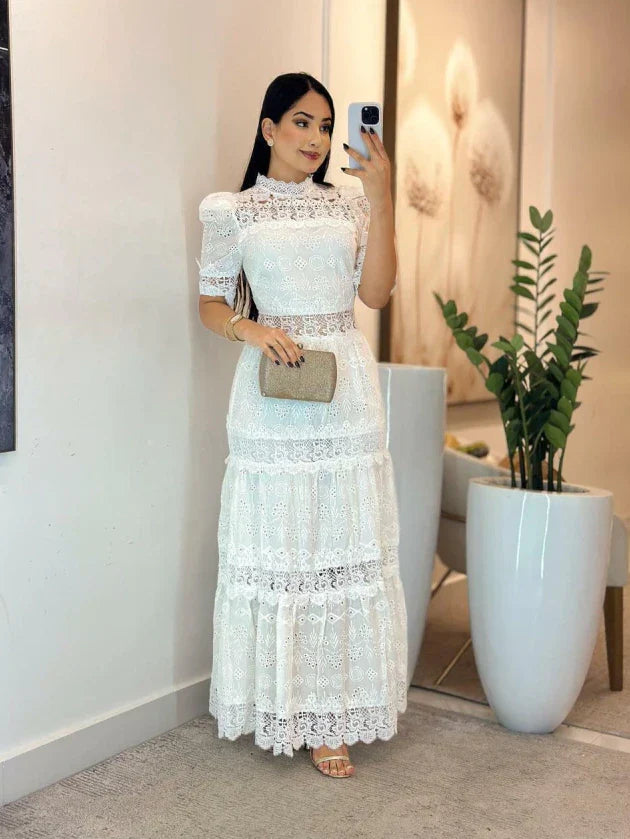 Vestido Laise con Guipur