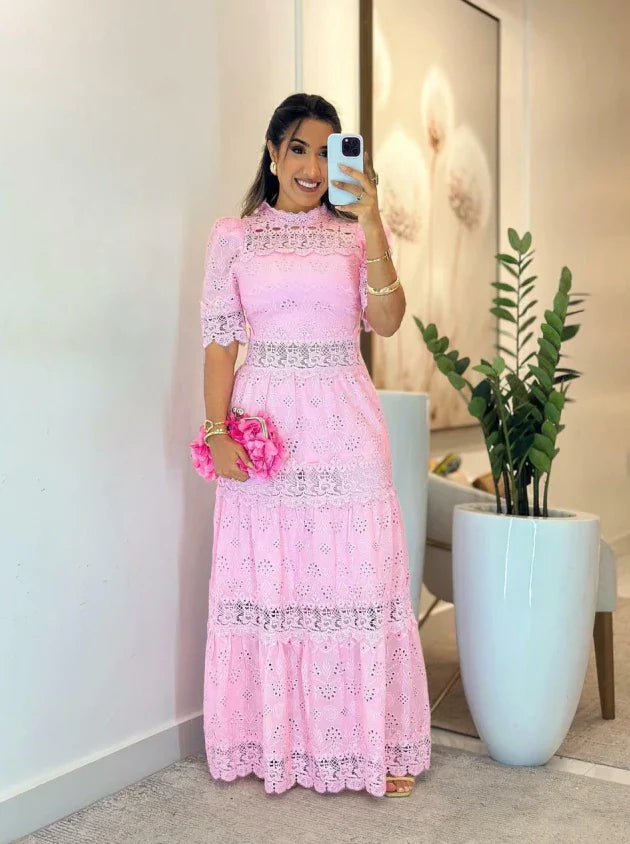 Vestido Laise con Guipur